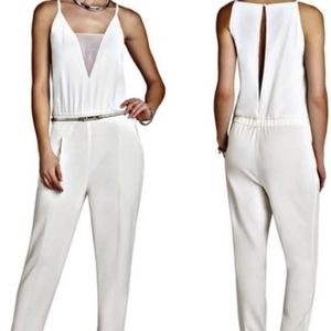 BCBGMAXAZRIA WAYLEN SLEEVELESS WHITE JUMPSUIT Sz10